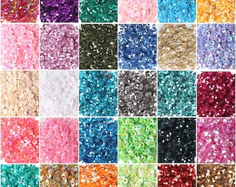Loose Sequins, Bulk 30 Assorted Color 25000PCS Rainbow Round Cup Sequins Embroidery Spangles with Holes for Sewing Craft Nails Decorations