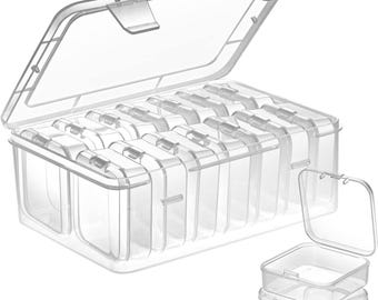 Small Bead Organizers, 15 Pieces Plastic Storage Cases Mini Clear Bead Storage Containers Transparent Boxes Clear Craft Supply Case