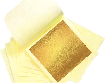 Láminas de oro comestible para decoración de pasteles. Láminas de oro de 24k. Papel de aluminio para pasteles, postres, manualidades, mascarillas y decoración de uñas.