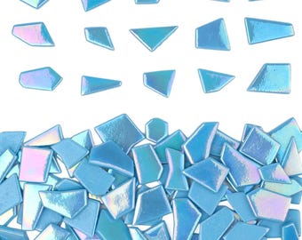 Azulejos de mosaico de vidrio iridiscente para manualidades (a granel, 200 g)
