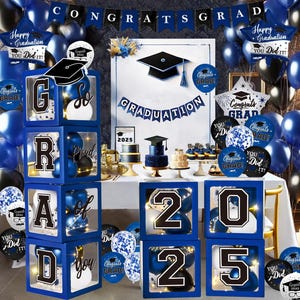 Graduation Decorations Class of 2025 - Blue Graduation Decorations
