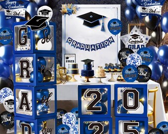 Graduation Decorations Class of 2025 - Blue Graduation Decorations