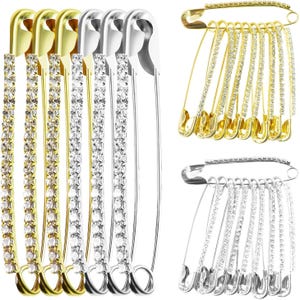 20 STKS strass veiligheidsspelden broche - hijabspelden, bedels voor sokken, broches en spelden, kleine veiligheidsspelden, brochespelden - goud en zilver