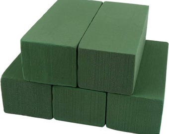 Mattoni di schiuma floreale (confezione da 5) - Blocchi di schiuma verde per fioristi per composizioni floreali e artigianato