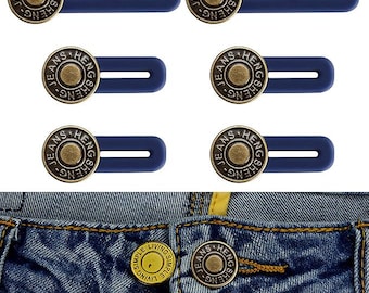 Button Extenders for Jeans, 6pcs Pants Extender Button for Women Men, Jean Button Extender, Waist Extenders, No Sew Instant Waistband