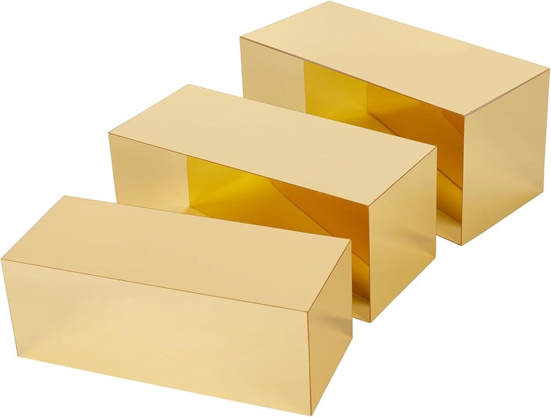 Acrylic Food Display Risers, Gold Risers Boxes 3pcs Rectangular Display ...