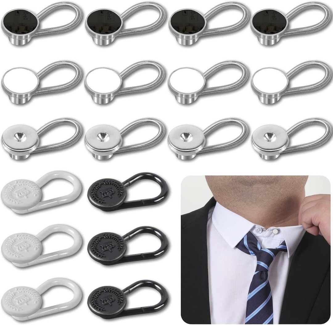 button extenders for dress shirts Black Metal Collar Extenders (6 Pack) Johnson & Smith