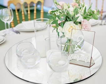 Espejos redondos de 30 cm para centros de mesa, bandejas y platos para centros de mesa, decoraciones para baby shower, 2 mm, 12 unidades