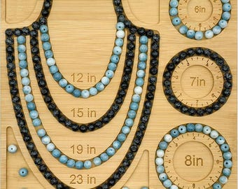 Bead Boards for Jewelry Making, Bamboo Beading Board for Bracelet & Necklace, Jewelry Making Supplies,Bead Tray Supplies