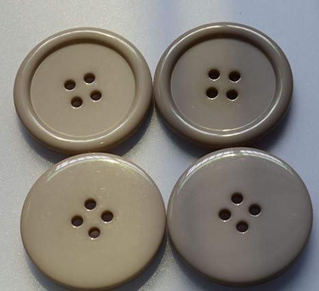 7pcs Extra Large 50mm Resin Buttons - Flatback Sewing Fasteners (khaki ...