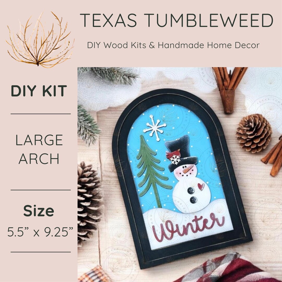 DIY | Interchangeable Large Arched Boho Sign Insert | Winter Snowman ...