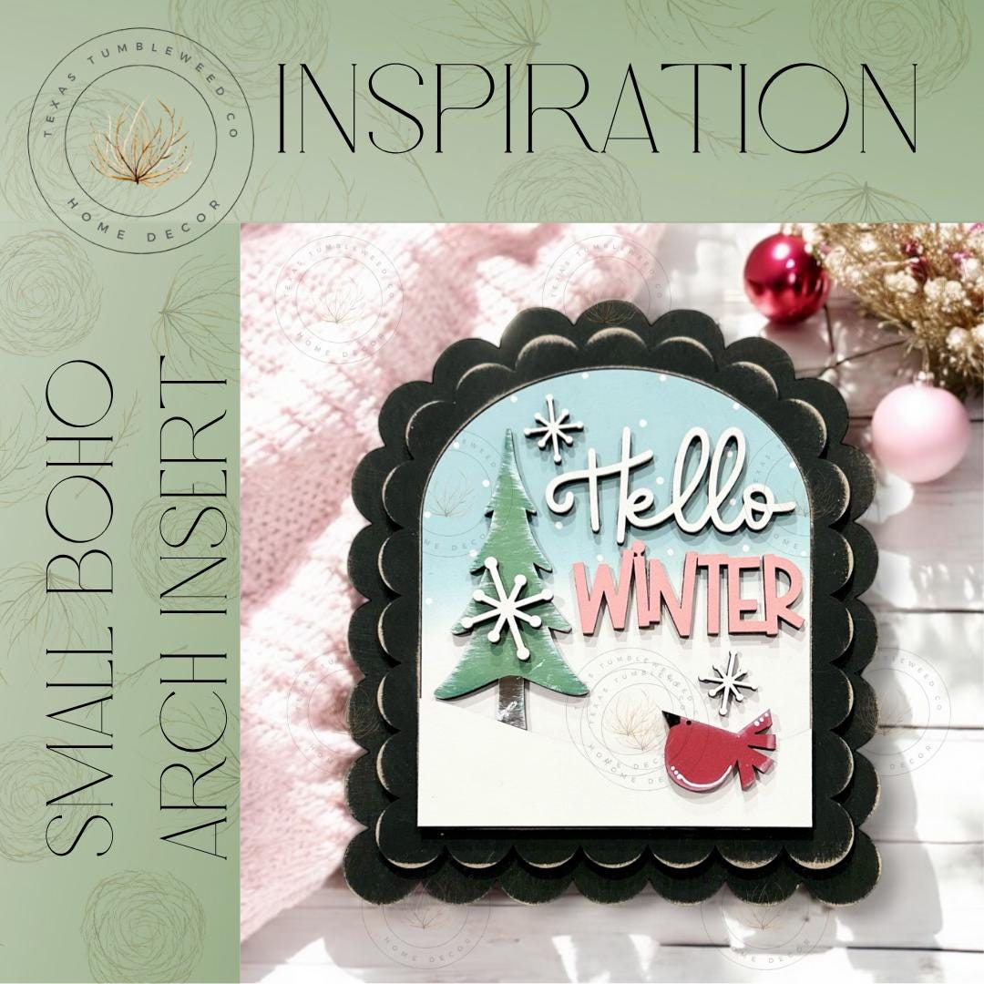 DIY | Interchangeable Small Arched Boho Sign Add-on | Hello Winter Sign ...
