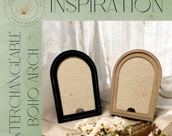 DIY | Interchangeable Large Double Framed Arched Boho Sign Frame | Wood Framed Sign | Boho Decor | Mantel Decor | Home Decor | Boho Frame