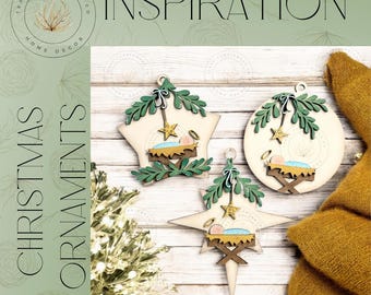 DIY | Nativity Christmas Ornament Bundle | Gift Tag | Christmas Ornament | Religious | Christmas Tree Decor | Manger | Gift | Holiday Decor