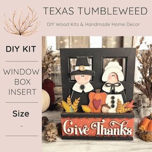 DIY | Add-on for Interchangeable Window Box | Give Thanks Pilgrims Window Box | Home Decor | Interchangeable Shelf Sitter | Thanksgiving