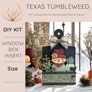 DIY | Add-on for Interchangeable Window Box | Hello Autumn Scarecrow | Home Decor | Interchangeable Shelf Sitter | Primitive | Fall Decor