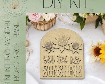 DIY | Interchangeable Small Arched Boho Sign Add-on | Sunflower Summer Sign | Interchangeable | DIY | Home Decor | Sesonal Decor |Summer