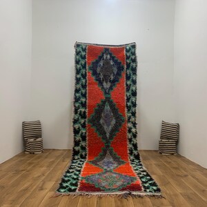 Handwoven Berber Rug: Moroccan Vintage Wool Rug (96x280cm)