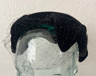Vintage union made black fascinator hat
