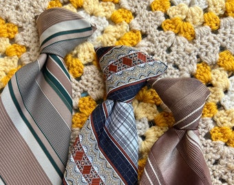 Vintage Neckties Set of 3 Clip On Ties