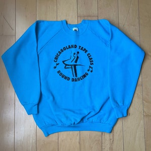 Vintage Aqua Blue 80s Sweatshirt Size XL