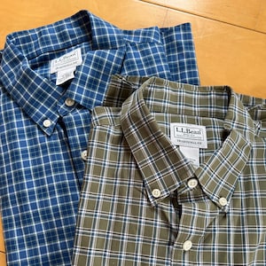 Vintage 90s L.L. Bean Plaid Cotton Shirt Set - Mens Medium