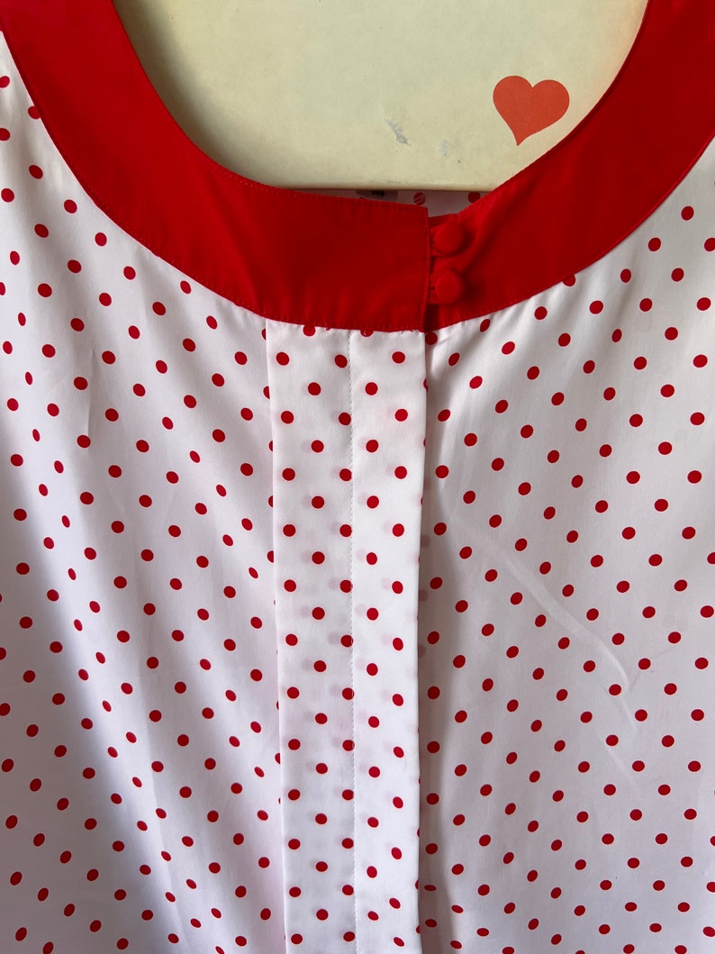 Vintage Red and White Polka Dot Blouse image 4
