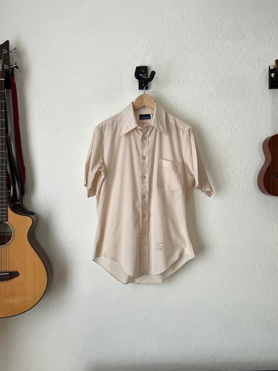 Vintage Mens Short Sleeve Button Down Shirt - image 1