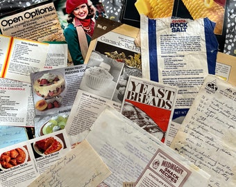 Mystery Recipes Paper Ephemera Lot 50 pieces