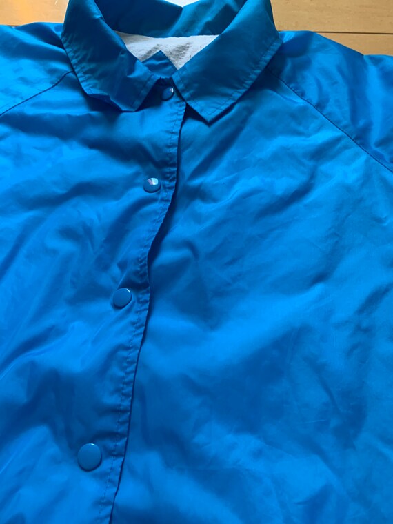 Vintage Aqua Teal Windbreaker Jacket Coat - image 7