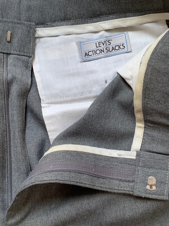 Vintage Gray Mens Slacks Trousers - image 5