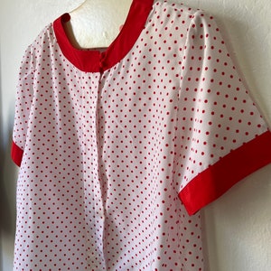 Vintage Red and White Polka Dot Blouse image 3