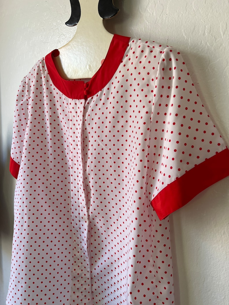 Vintage Red and White Polka Dot Blouse image 3