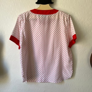 Vintage Red and White Polka Dot Blouse image 5