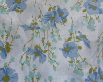 Vintage Blue Floral Twin Fitted Sheet
