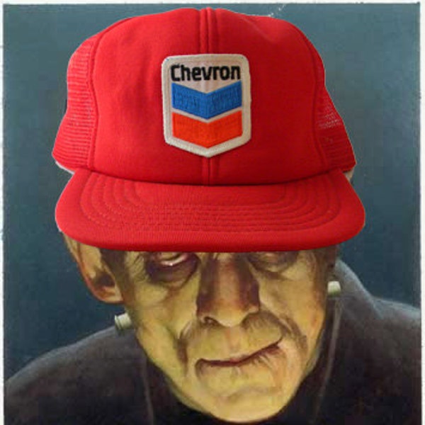 RESERVED- Vintage Red Chevron Trucker Hat