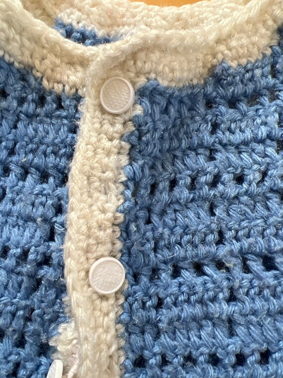 Vintage Hand Knit Baby Cardigan Sweater - image 4