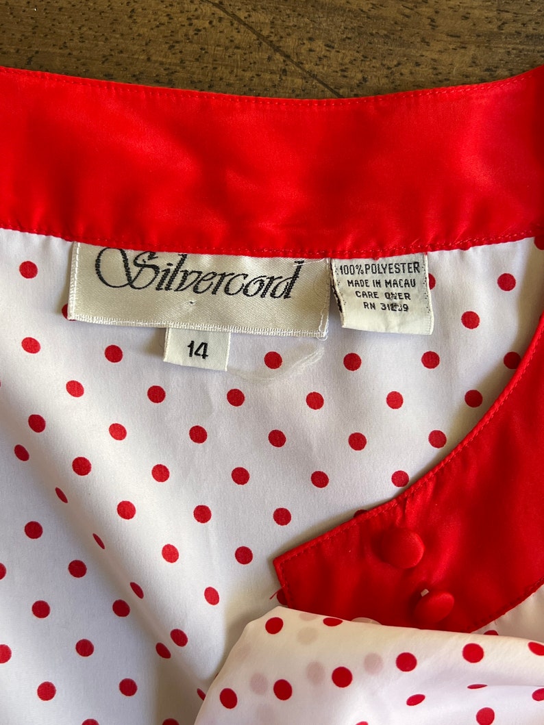 Vintage Red and White Polka Dot Blouse image 6