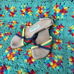 Vintage Rainbow Sandals by Wimzees size 7