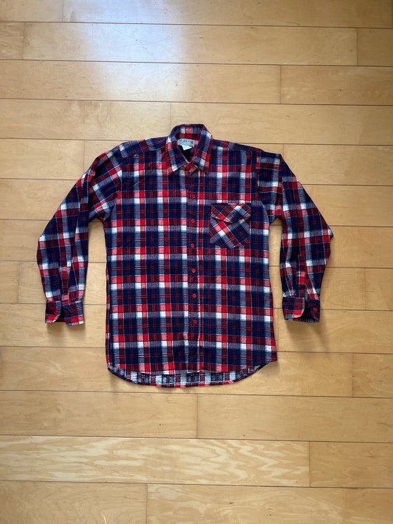 Vintage Mens Button Down Long Sleeve Flannel Shirt - image 1
