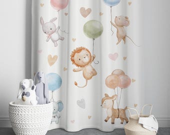 Safari Animals Curtain,Baby Boy Room Curtains, Nursery Curtains, Window Curtains, Printed Curtains, Personalized Curtains