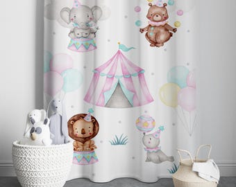 Safari Animals Nursery Curtain: Baby Boy Room Decor