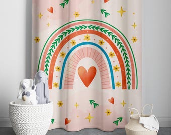 Rainbow Curtains, Kids Curtains, Nursery Curtain, Rainbow Patterned Drapes For Children Room, Rainbow Decor Curtains For Nursery