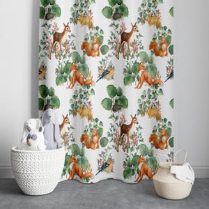 Safari Animals Curtain, Baby Forest Animals Baby Girl Room Curtain ,Nursery Curtains Window Curtains