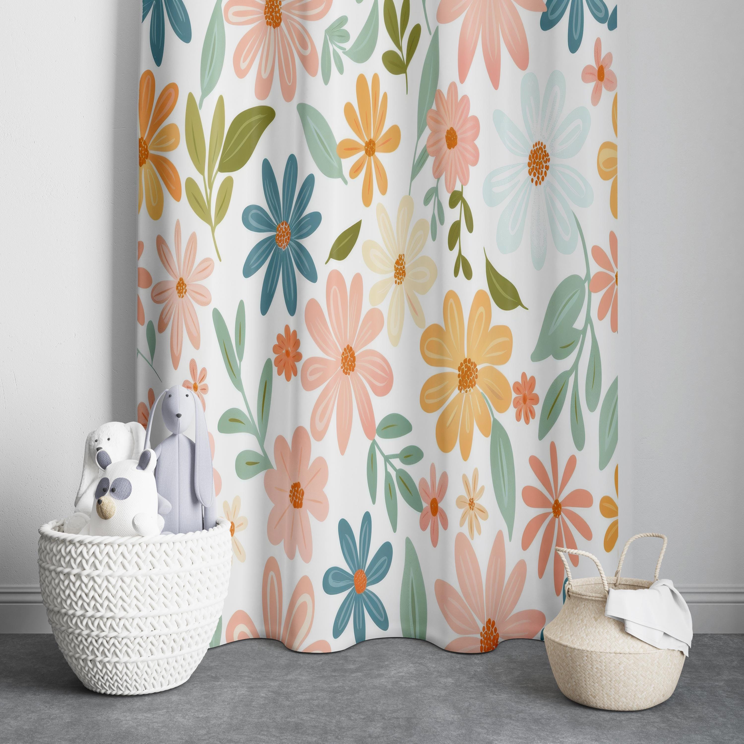 Wildflowers Baby Girl Room Curtain Nursery Curtains Window Curtains