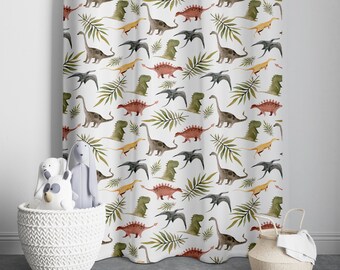 Dinosaur Baby Boy Room Curtains, Dinosaur Print Curtains For The Nursery, Nursery Curtains,  Window Curtains, Dinosaur Kids Room Curtains