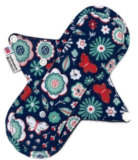 Reusable Cloth Pad Menstrual Pads 9 Moderate Flannel Cloth Pads with Hidden PUL Back