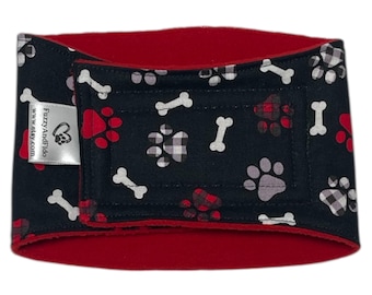 Male Dog Belly Band – Washable Cotton And Fleece Lined Wrap for Marking or Incontinence, For Use With A Disposable Feminine Pad