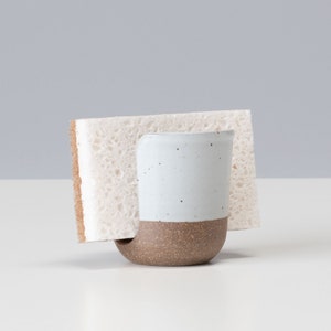 Ceramic Sponge Holder - White - Ceramics - Pottery - Kitchen Sponge Holder