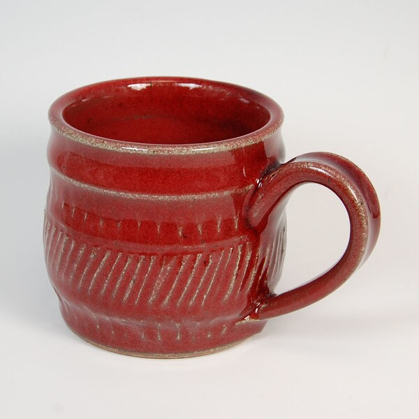 Handmade Mug - Pottery Mug - Ceramic Mug - Stoneware Mug - Coffee Mug  - Copper Red